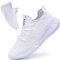 BUBUDENG Damen Sneaker Turnschuhe Sportschuhe Freizeitschuhe Atmungsaktiv Laufschuhe Straßenlaufschuhe Schuhe Fitness Gym Walkingschuhe Weiss,EU 42