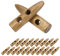 20 Knebel-Knöpfe Holz Knebel-Knopf Triangle Holzknopf 2Loch 8 Farben / 7 Größen, Größe:40 mm | beige