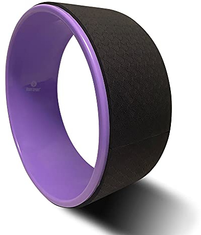 Body Sport Yoga Wheel, 5 in. x 12.6 in. - Cushioned Back Roller & Support Aid for Stretching, Flexibility, for Home Fitness & Gym (Purple)