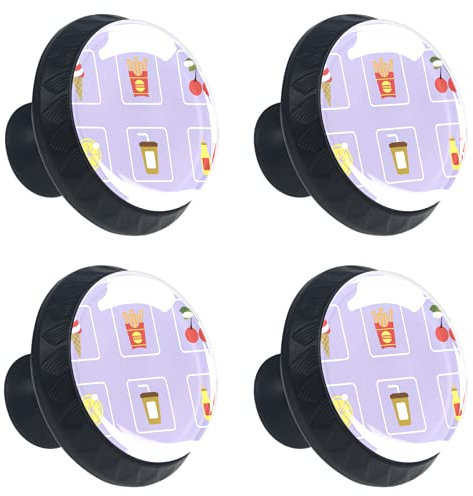 Lot de 4 boutons de porte de placard violet