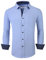 Alex Vando Mens Dress Shirt Wrinkle Free Regular Fit 4-Way Stretch Button Down Shirts, Blue, XXL