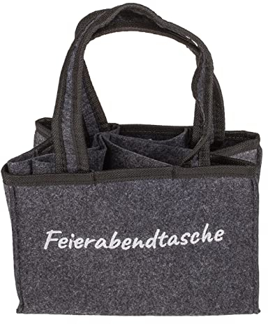 ReWu Flaschentasche Bierträger Filztasche Tragetasche Männerhandtasche Feierabendtasche, für 6 Flaschen (bis 0,5L) Vatertag