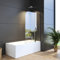WDWRITTI Duschwand für Badewanne 90 x 140 cm Faltbar mit festem Segment, Duschwand aus 6mm ESG Glas mit Nano Beschichtung, Easy-Clean Glas Duschtrennwand Duschabtrennung mit Stabilisator