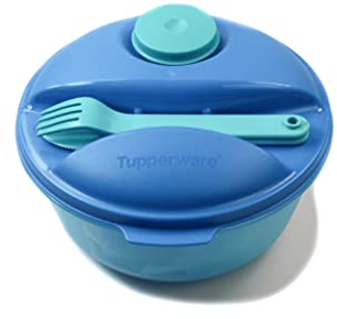 Tupperware to Go Salat&Go 1,5L blau türkis A157 Salat & Go mit Besteck Picknick + SPÜLTUCH