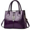 NICOLE & DORIS Handtaschen Damen Elegant Lackleder Handtasche Krokoprägung Henkeltasche Arbeits Taschen Damen Shopper Umhängetaschen Tote Bag mit Anhänger Violett