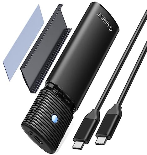 ORICO M.2 NVMe SATA SSD Enclosure Adapter Tool-Free, USB C 3.2 Gen 2 10Gbps NVME, 5Gbps NGFF SATA PCIe M-Key(B+M Key) 2230/2242/2260/2280, Aluminum External M2 Reader Support UASP Trim- PWDM2