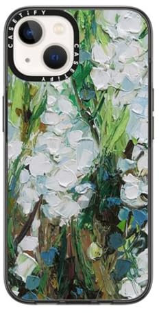 CASETiFY Compact iPhone 14 Case [2X Military Grade Drop Tested / 4ft Drop Protection] - Wild Squill Flowers - Clear Black