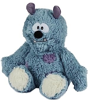 Warmies Peluche Monstre Bleu Micro-ondable Peluche Lourde avec Parfum de Lavande Française, Blé Chaud ou Froid pour Relaxation Fraîche et Soulagement Chaud