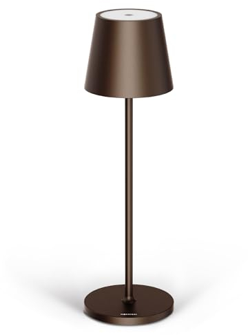 Stilosa Classica 3 - Dimmbare LED Akku-Tischlampe IP54 Indoor & Outdoor - Aufladbar - Warme Lichtfarbe - Designer Tischleuchte mit USB-C Port - Bronzefarbe