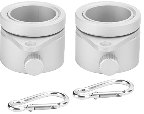 OKJHFD Set Mit 2 1-Zoll-Fahnenmastringen, Drehring aus Aluminiumlegierung, Drehhülse, Kostenloser Fahnenmastring Mit Karabiner, Fahnenmast-Clip-Drehgelenk aus Aluminiumlegierung