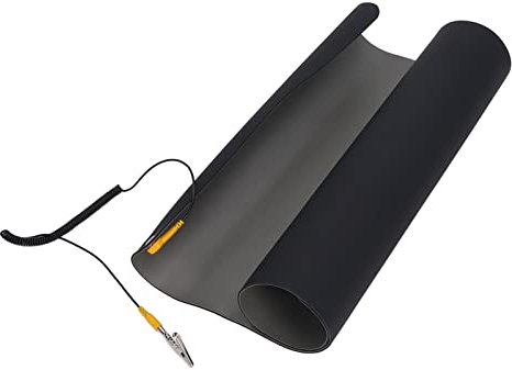 Antistatic Table Mat with Detachable Grounding Wire Rubber Non Slip Electronics Repair Workbench Pad for Wire Worktable Surface