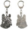 Art-Dog Niedlicher Hundeschlüsselanhänger - Exklusive Kollektion French Bulldog - Französische Bulldogge I Schlüsselanhänger Hund - Versilberte Keyring mit 2,5 cm Schloss - 5,2x3,9x9cm