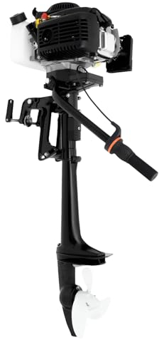 BRRIDE Aussenborder Benzinmotor 4PS 4-Takt 55cc, Leistungsstarker Außenborder Bootsmotor CDI System, Profi Außenbordmotor Schlauchboote Fischerboote Bootsmotor 4-10km/h