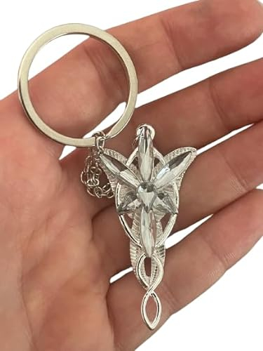 Portachiavi di Arwen Ciondolo Colore Argento Compatibile col Signore degli Anelli Stella del Vespro Aragorn Gadget Accessori Idea Regalo Magia Fantasy Cosplay