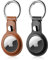 LETREEN Airtags Portachiavi in Pelle di 2 Pezzi, Porta Air Tag per GSP, Apple, Chiavi Zaini e Animale, Custodia Anti-graffio, Mantiene Forte il Segnale GPS