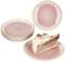 MamboCat 6er Set Reactive Glaze Paris Kuchenteller I Creme & Pink I Steingut-Frühstücksteller für 6 Personen I kleine Teller für Salat, Dessert & Co.