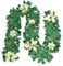 IDOMISMR Artificial Plant Rattan Garland,106.2in/270cm Hanging Vine Garland Home Wedding Fireplace Party Winter Holiday Decor for Christmas Indoor and Outdoor Decoration (Golden Flower)