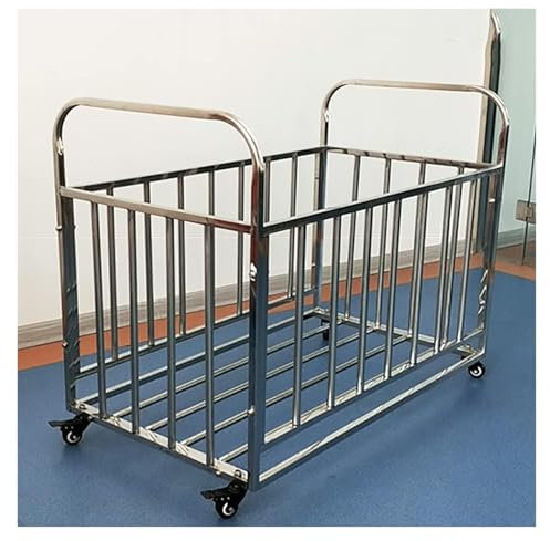 Basketball Cage Bin Organizer, For Sports Equipment, Heavy Duty Stainless Steel Ball Holder, For Indoor Outdoor Use - Extra Large Mobile Gym School Balls Basket With Universal Wheel(110x63x85cm)