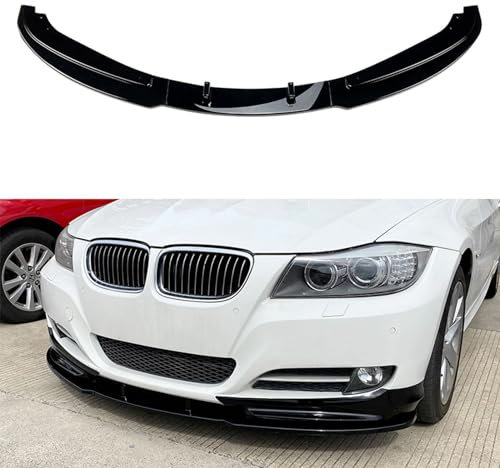 TWQBHSH Kompatibel mit BMW 3 Series E90 E91 LCI 2009-2012, Auto Frontlippe Frontspoiler Frontstoßstange Lippe Lippen Flügel Exterieur Zubehör,A Glossy Black