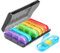 NEUTYPECHIC Tablettenbox 7 Tage 3 Fächer, Medikamentenbox Feuchtigkeitsdicht mit Separaten, Tablettenbox 7 tage morgens mittags abends für Medikamente, Fischöl, Pillendose, Regenbogen (Schwarz)