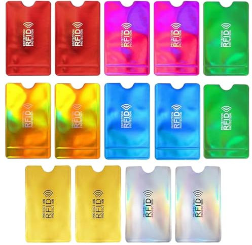 XUZOPIM 14 Pezzi Rfid Protection Card Protezione Carte Di Credito Custodie Blocco Rfid Custodia Carta Di Credito Proteggi Carte Di Credito Contactless Protezione Rfid E Nfc Colori Abbaglianti