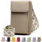 DBPBToU Pochette Téléphone Portable, Sacoche Femme Bandoulière avec Bandoulière Réglable, Sac Téléphone Portable Femme Portefeuille en Cuir PU pour Téléphone 7'' (Abricot)