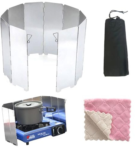 Pare-Vent pour Réchaud, Brise-Vent Réchaud Camping, Accessoires Camping Gaz, Portable Stove Pare-brise