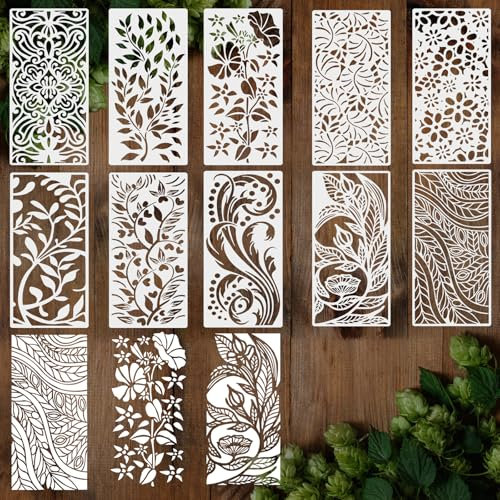 OOTSR 10 Piezas Plantillas de Pintura Geométricas Reutilizables, 30x15cm, Modernas, para DIY y Decoración de Hogar