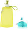 550ML Foldable Silicone Water Pouch Reusable BPA Free Collapsible Water Bottle, Flexible Drink Pouch Bag Squeezable Hydration Flask with Carabiner for Outdoor Sports, Running, Travel, Biking (Green)