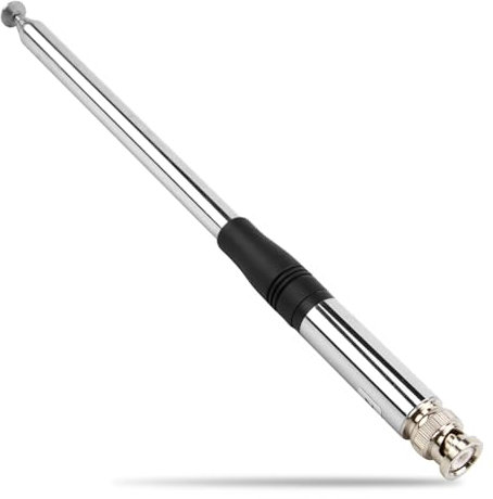 BNC Telescopic Handheld CB Antenna, 27MHZ Extends from 22.8 CM to 1.3 M Antennas with BNC Male Connector for Cobra/Midland/Uniden Intercom and Ham Radio, Silver
