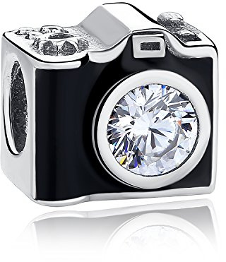 HYHJYMG Girls jewelry Authentic Camera Memory Charm Beads I Love to Travel for Charms Bracelet & Necklace (B) gifts