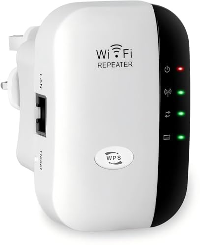 2026 Newest WiFi Extender, WiFi Booster, WiFi Repeater, Covers Up to 3000 Sq.ft and 45 Devices, Internet Booster - with Ethernet Port, Quick Setup, Home Wireless Signal Booster, UK plug (White)