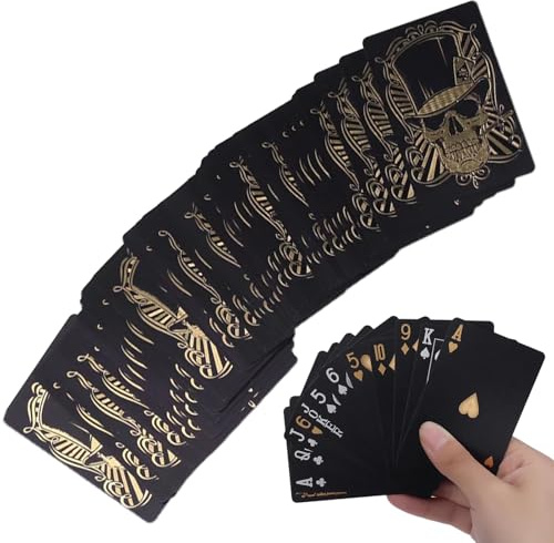 Premium-Pokerdeck – elegantes, dunkles Kartenset, biegsame, langlebige