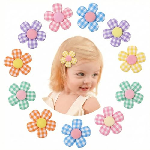 BAUCH 12 Stück Baby Mädchen Haarschleifen,Baby Haarspangen für Neugeborene,Baby Blumen Haarspange Niedliche, für Kleinkind Kinder Kleines Mädchen