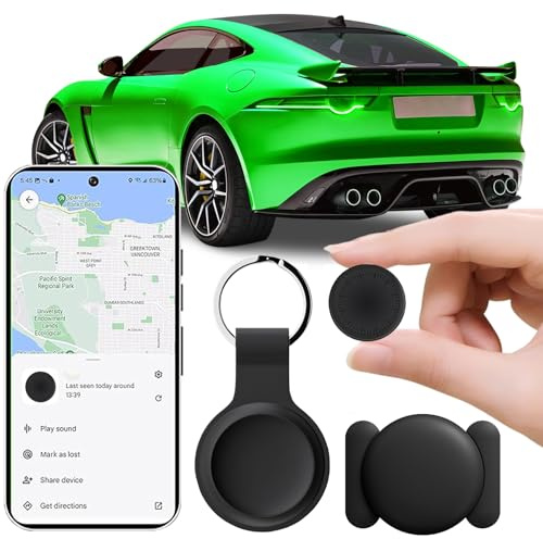 GPS Tracker für Auto, GPS-Tracker für Fahrzeuge Auto Kompatibel mit Google Find Hub, Air Tracker Android Magnetisch Auto Tracker ohne ABO, Versteckter Mini Smart Tracker mit Globale Ortung (Schwarz)