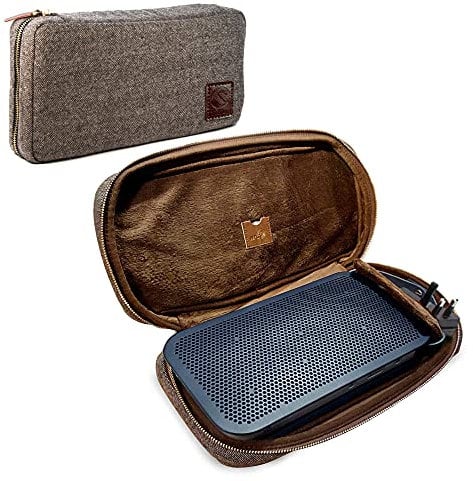 TUFF LUV [Compatible with Bang & Olufsen B&O Beoplay A2 Bluetooth Speaker] Herringbone Tweed Travel Case - Brown