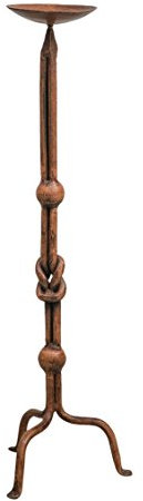 Biscottini candeliere in ferro 64x19x19 cm | Portacandele ferro | Candelabri antichi Made in Italy | Candelabri Shabby | Candelabro da terra