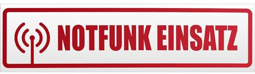 Kiwistar Magnetschild Notfunk Einsatz Piktogramm - 60cm Rot - reflektierend - magnetisch für Auto PKW Kfz - wiederverwendbares Hinweisschild aus Magnetfolie - für Fahrzeug, Truck