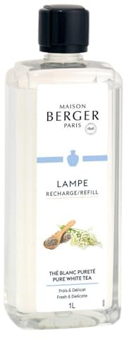 Maison Berger - Lampe Berger Refill Thé Blanc Pureté - gebrauchsfertig - Parfümiert und reinigt - Feine, gleichmäßige und langanhaltende Wirkung - 1 Liter