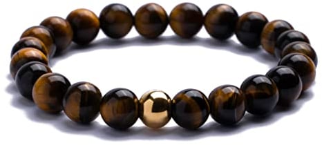Alton of Sweden | Perlenarmband für Männer | Braun Armband Herren mit Edelsteinen & Edelstahl Perle | Tigerauge | Schmuckschachtel und Samtbeutel | Tolle Geschenkidee | Handgemacht