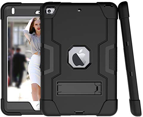 HyFone Custodia Protettiva per iPad Mini 4 & Mini 5 2019 7.9 - Robusto Antiurto Resistente Protezione Completa Del Corpo Case Cover per iPad A2133 A2124 A2126 A1538 A1550 - [Nero/Nero]