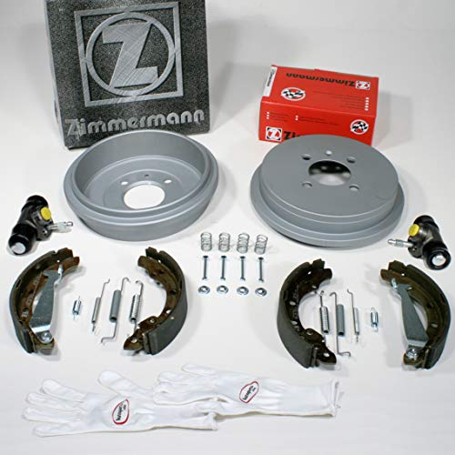 Autoparts-Online Set 60016229 Zimmermann Bremstrommeln Bremsen Bremsbacken Zubehör Radzylinder für hinten die Hinterachse