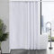 Furlinic Duschvorhang für Badewanne und Dusche in Badezimmer, Textiler Badvorhang Anti-schimmel aus Stoff Waschbar Wasserdicht, Weiß mit 12 Ringe 180x210cm.