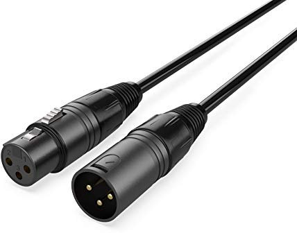 Audibax Silver Black Cable XLR Macho-XLR Hembra 1 Metro Negro