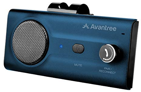 Avantree CK11 Bluetooth 5.0 Freisprecheinrichtung, Auto-Kit, Siri Assistent, Bewegungssensor Auto ON, Lautstärkeregler, kabelloser Freisprechlautsprecher mit Visierclip - Blau