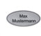 Gravurheim Briefkastenschild Türschild individuelle Gravur Name | selbstklebend - personalisiert | Kunststoff - Plastik | viele Farben und Größen (8x3,5cm Oval mit Umrandung, Silber-Schwarz)