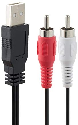 Cable USB a RCA, Cable RCA a USB, USB 2.0 Macho a 2 RCA Macho Audio AV Convertidor Videocámara Audio Splitter Adaptador Cable 1.5m(USB M/2RCA M)
