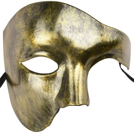 Lilwemen Herrenmaske Maskerade Maske Phantom der Oper Halbmaske (Gold)