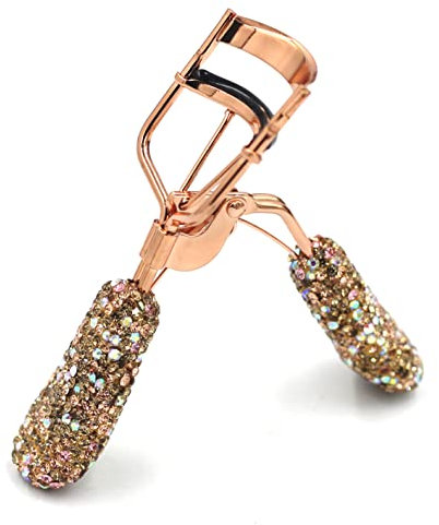 Bestbling Bling Make-up Wimpernzange mit Nachfüll-Silikon-Druckpads und federbelastet für kein Kneifen oder Ziehen (Gold)