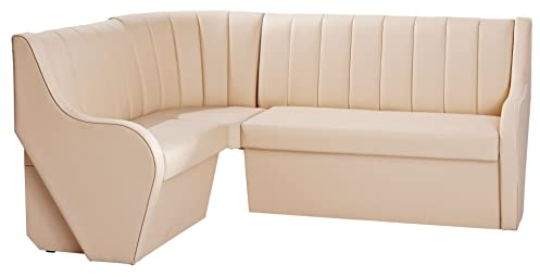 Rodnik Eckbankgruppe Arizona beige Kunstleder, Essecke, Essgruppe, Eckbank, Esstisch ausziehbar, Hocker (1 x Eckbank)